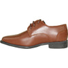 VANGELO Boy TUX-2KID Dress Shoe Formal Tuxedo for Prom & Wedding and School Uniform Cognac Brown Matte